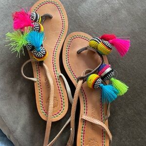 Colorful Beaded Sandals size 7 maliparmi - summer ready